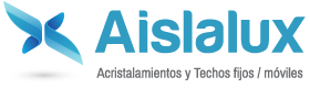 Logotipo Aislalux empresa especializada en la instalación de cortinas de cristal y pérgolas