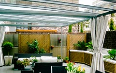 Instalación de techos con cortinas de cristal en majadahonda, para porche